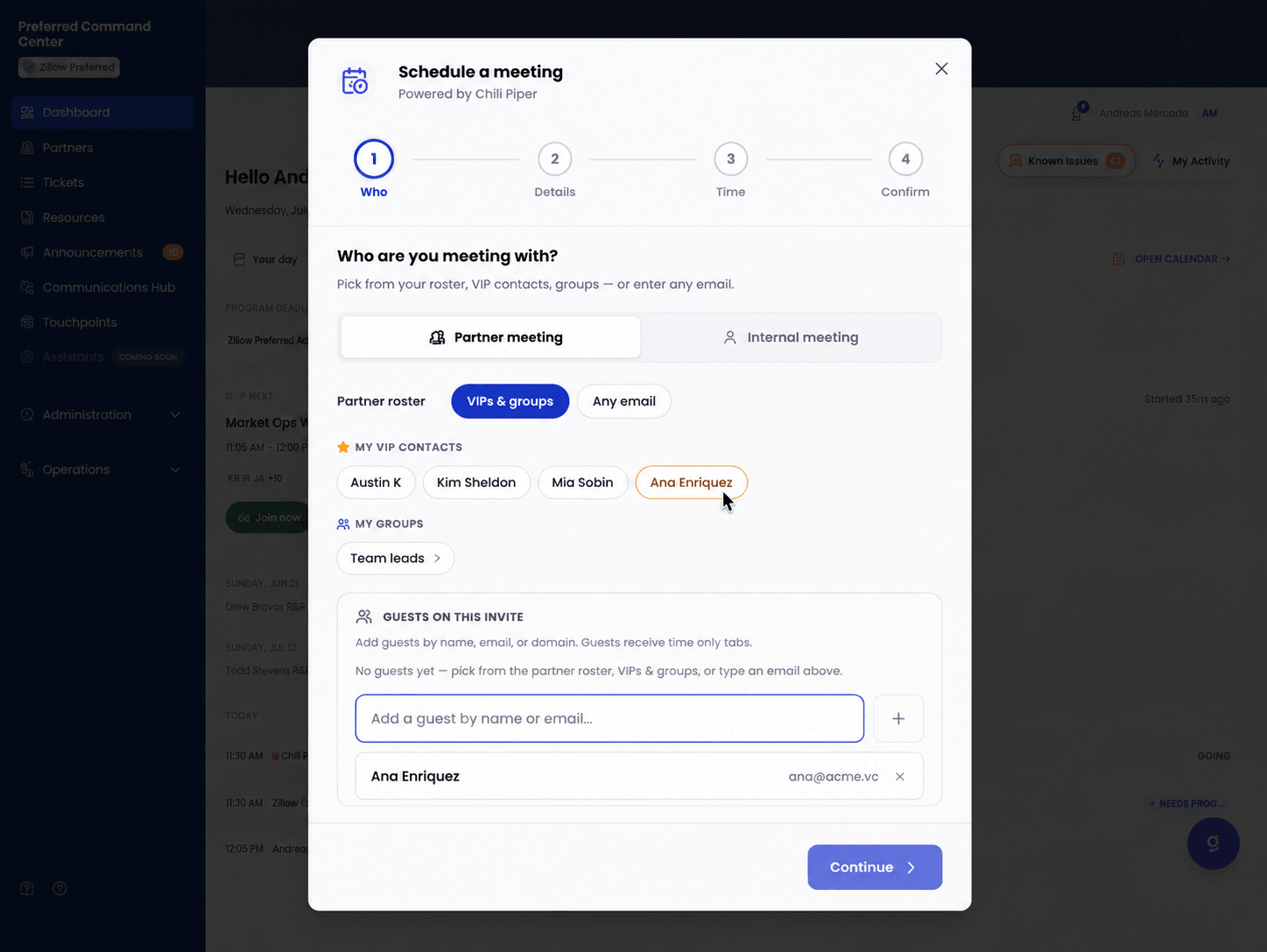 Scheduling wizard — Who